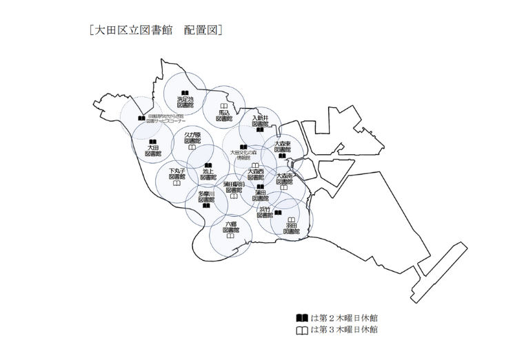 大田区立図書館 配置図